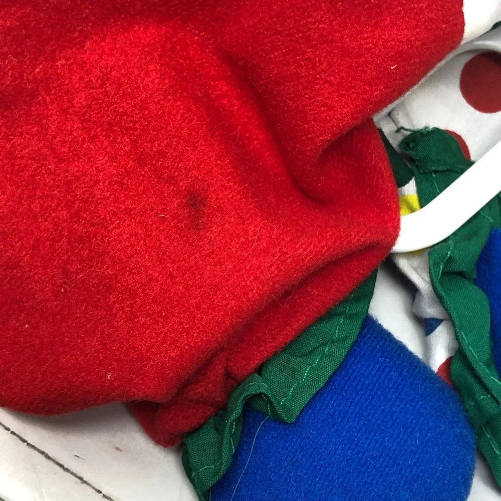 Vintage Kids II Plush Clown Musical Crib Pull Primary Colors Doll Polka Dot 1996
